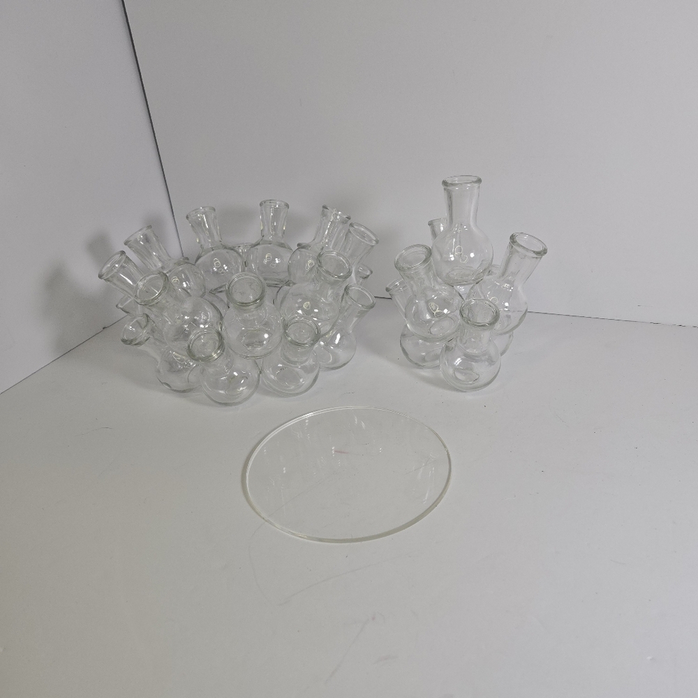 Vtg Glass Beaker Plant Propagation Station 25 Test Tube Vase Rooter Floral Set. - Picture 2 of 5